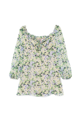 floral-print-frilled-neckline-dress