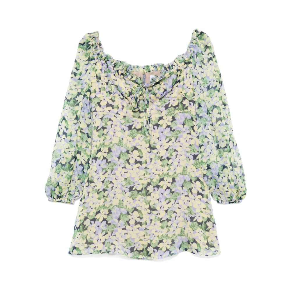 Raquel Diniz Bloemenprint Jurk met Gerimpelde Halslijn Multicolor Dames