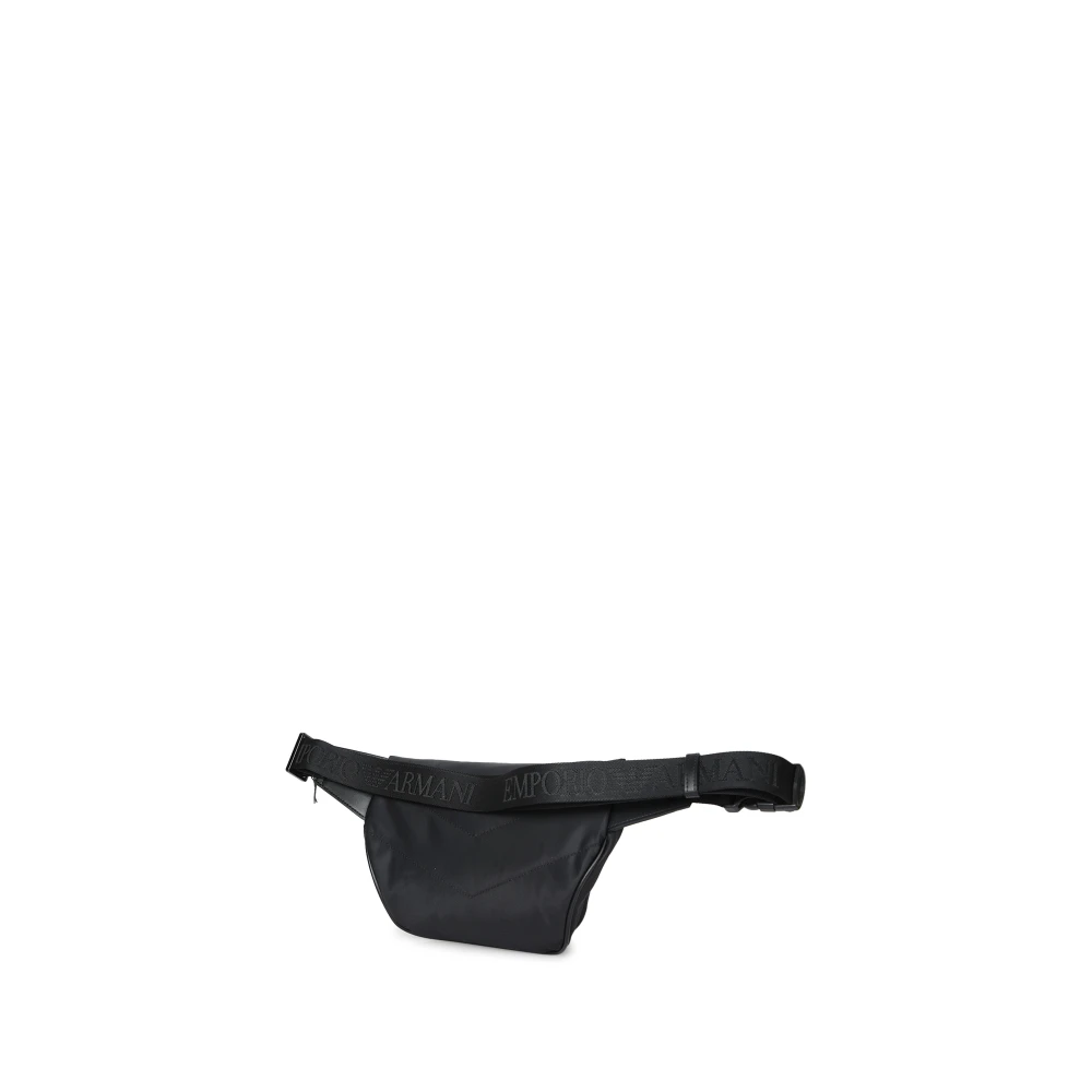 Emporio Armani Zwarte Nylon Heuptas met Ritszakken Black Heren