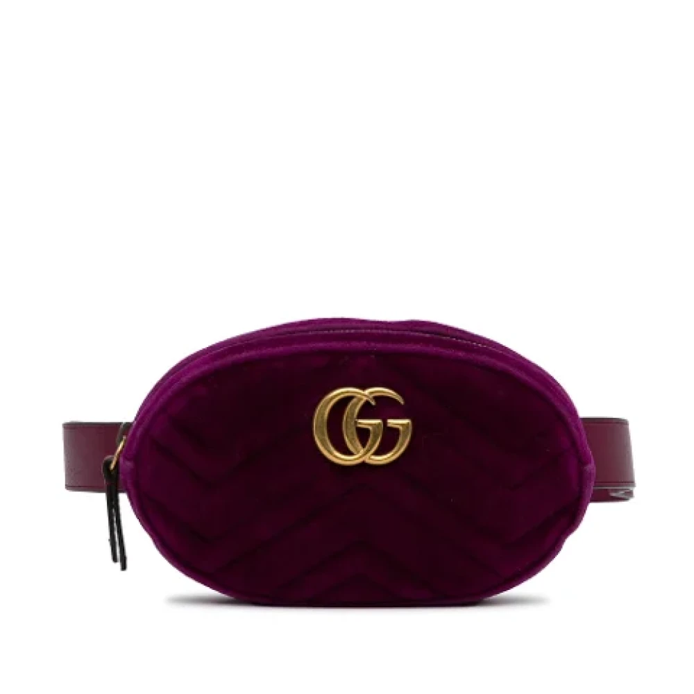 Gucci Vintage Pre-owned Leather crossbody-bags Purple Dames