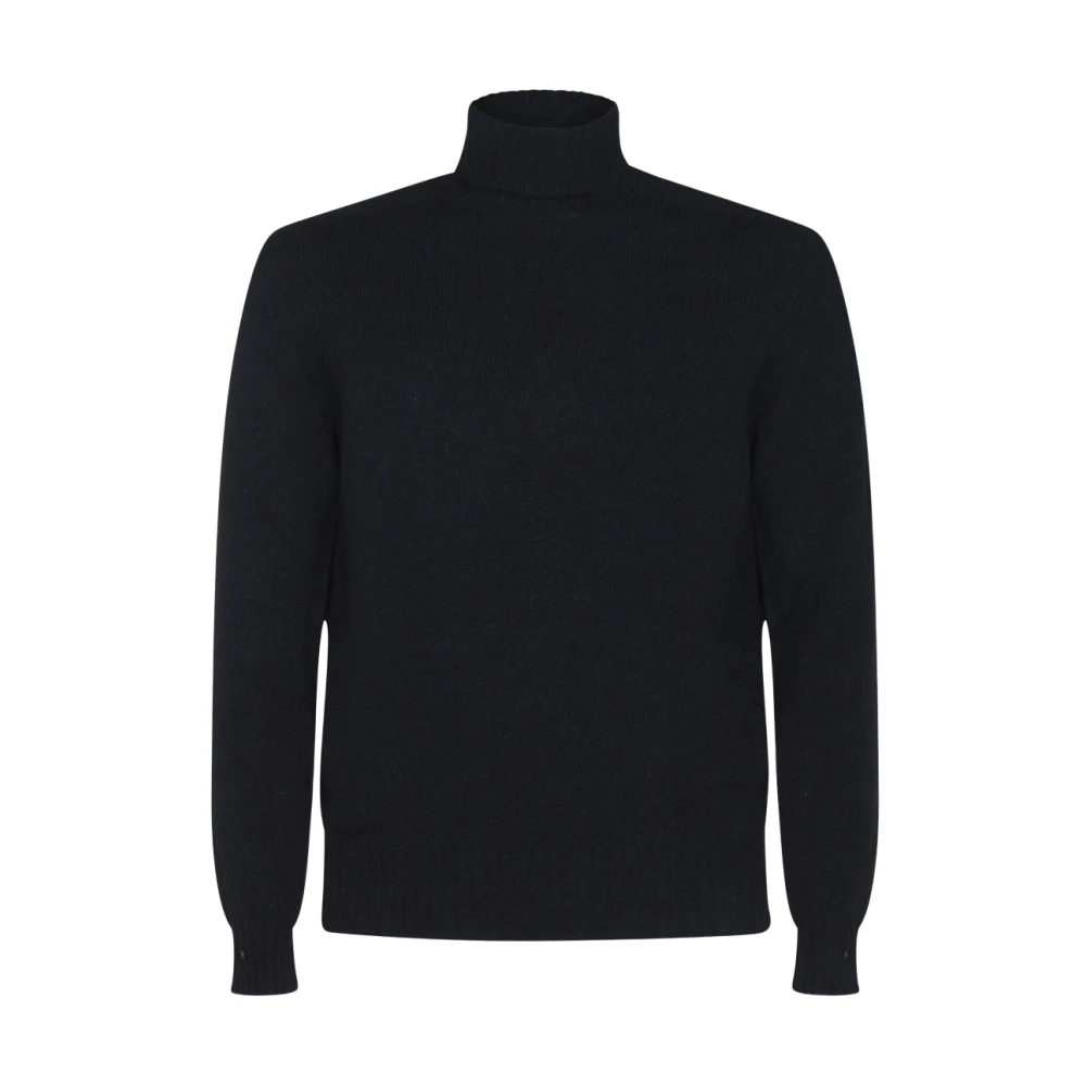 Malo Donkerblauwe Wollen Trui Sweater Black Heren