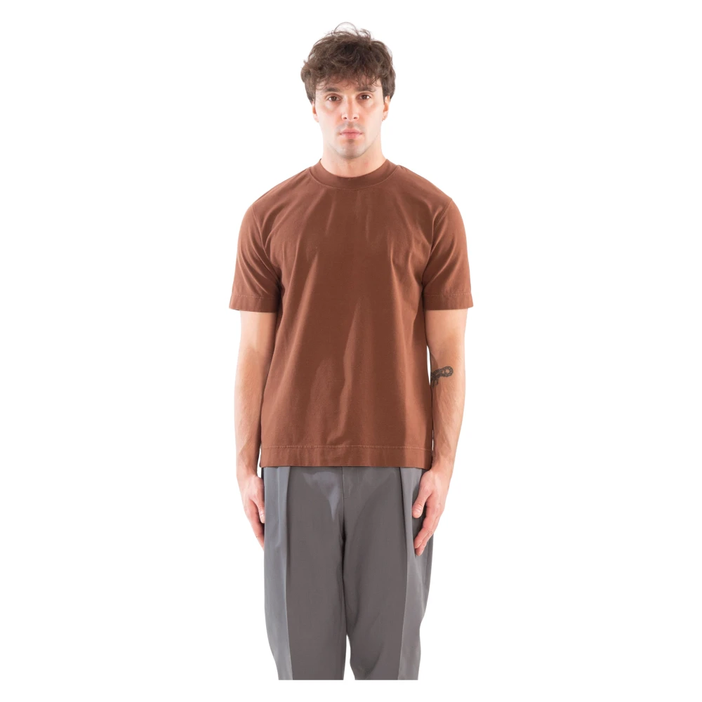 Circolo 1901 Zachte Cashmere Jersey Tee Brown Heren