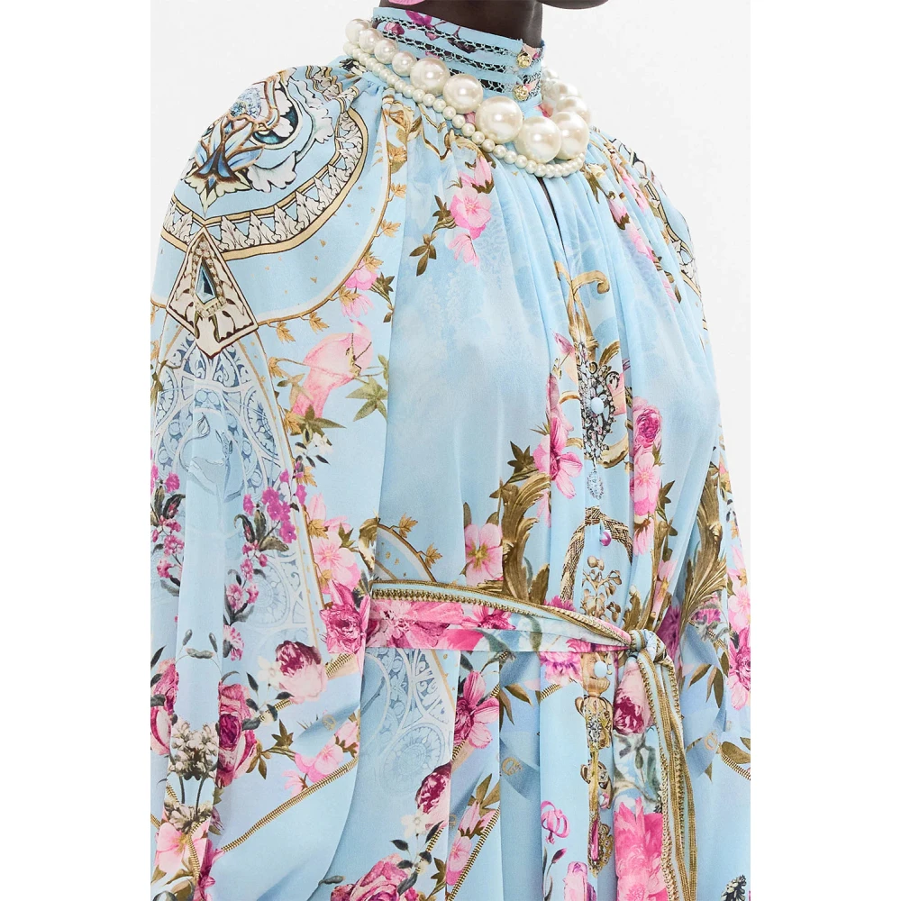 Camilla Raglan Mouw Zijden Overhemdjurk Multicolor Dames