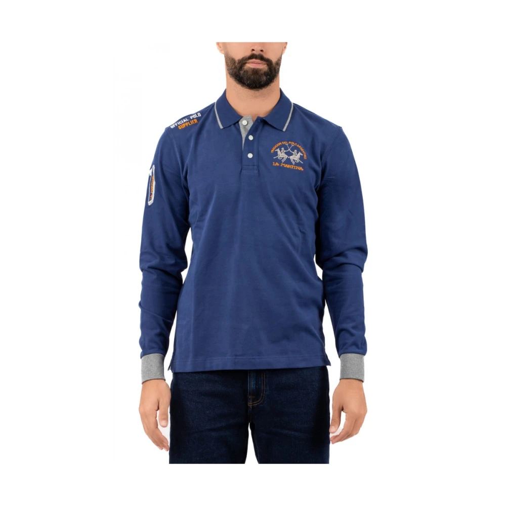 La Martina Men's Blue Polo Shirt Classic Style