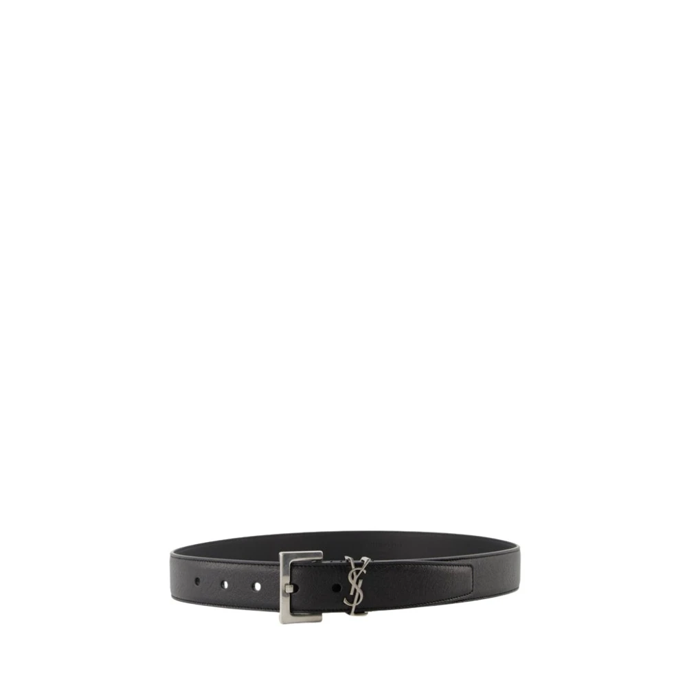 Saint Laurent Men's Black Ysl Belt