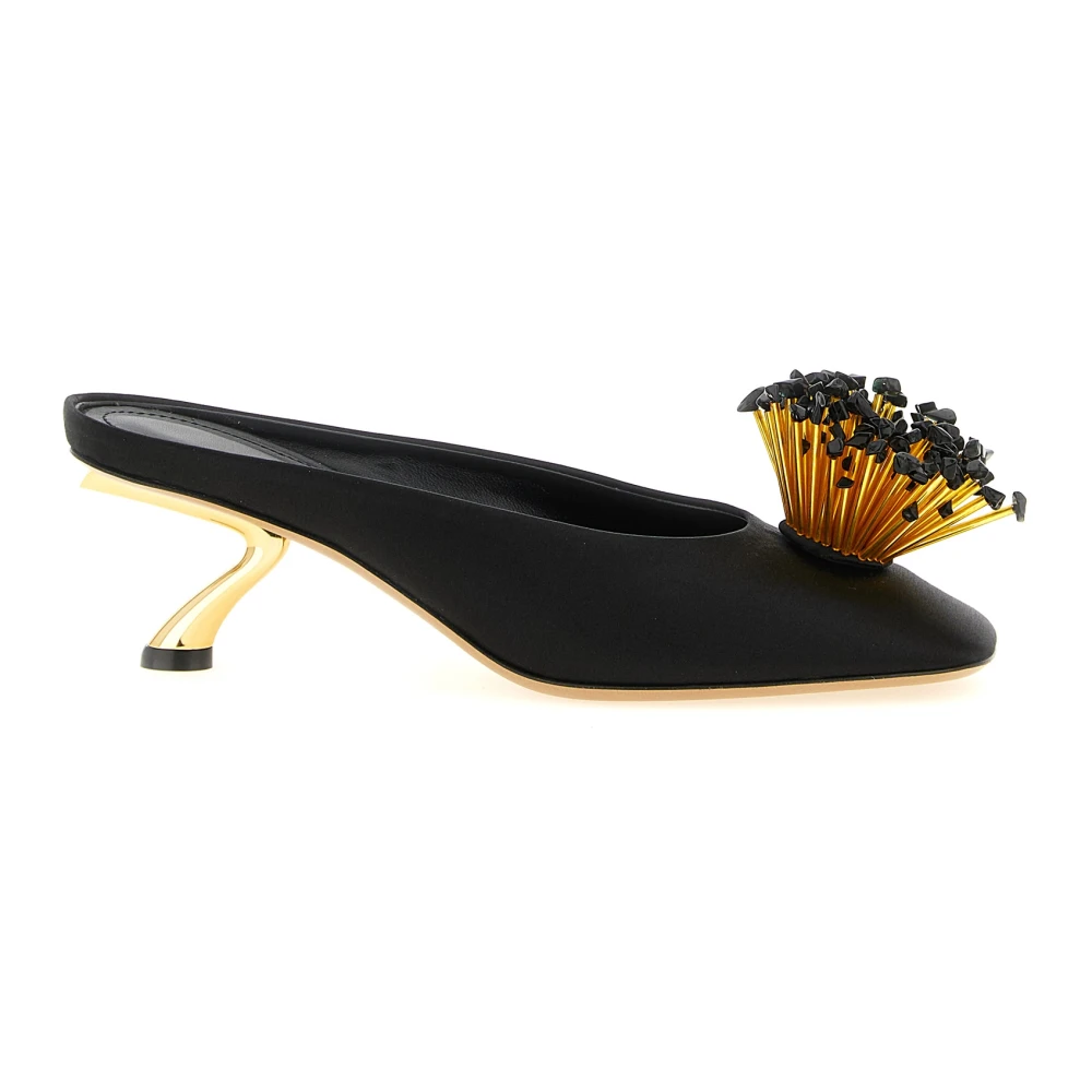 Ferragamo Women's Black Heeled Mules, 5 Uk, Safi Mule