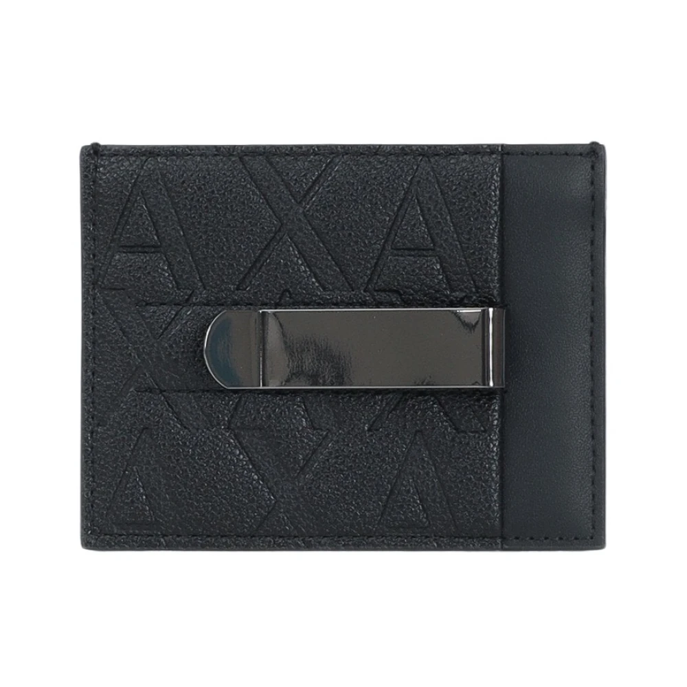Armani Exchange Zwarte herenportemonnee met geometrische details Black Heren
