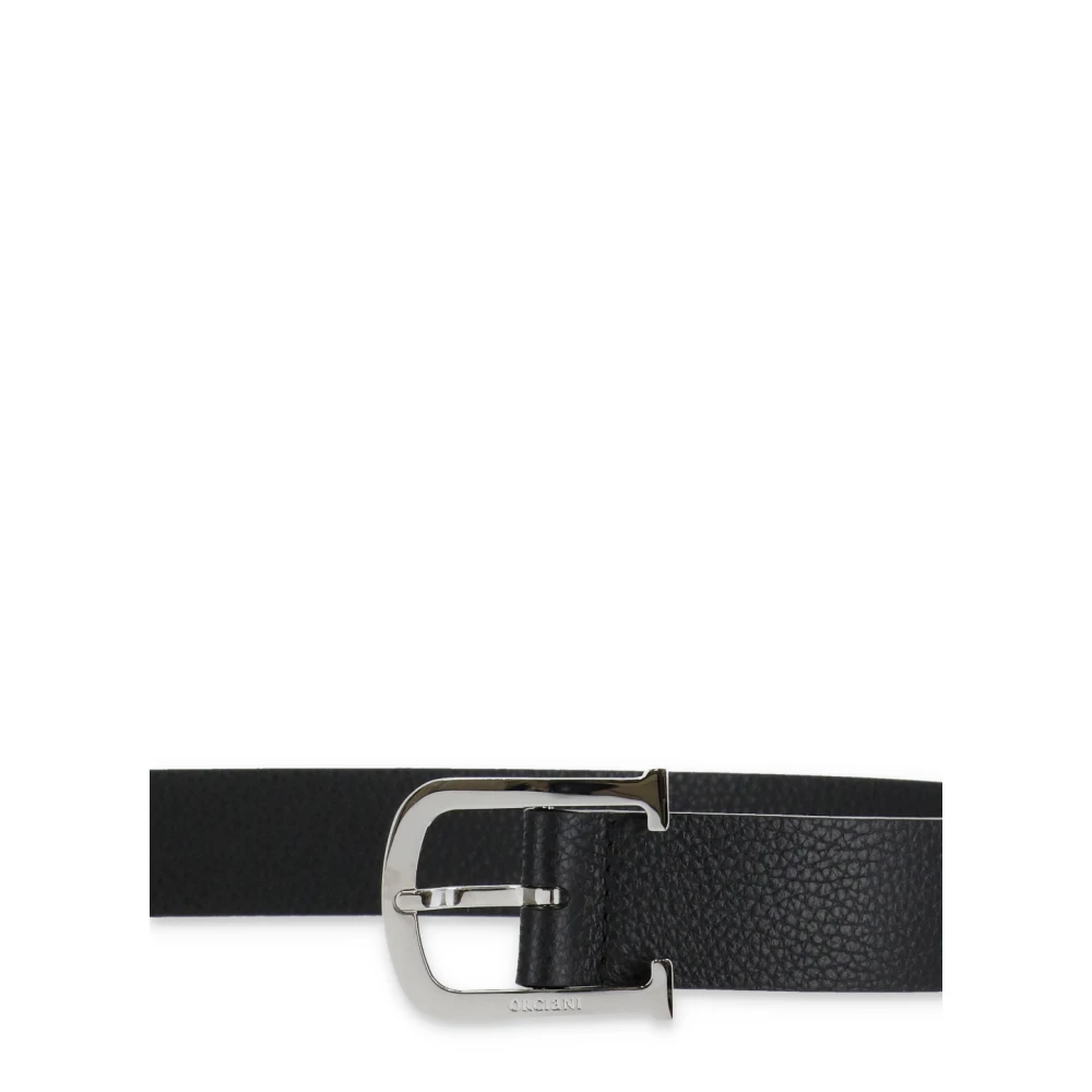 Orciani Zwarte Suède Leren Riem met Zichtbare Stiksels Black Heren