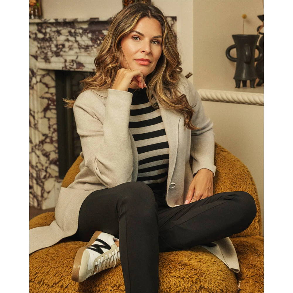Zoso Korte Mouw Gestreepte Pullover Top Black Dames