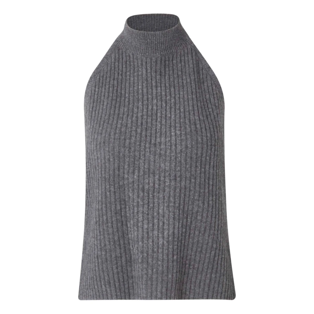 CLOEYS Grå Cashmere Halterneck Topp Gray, Dam