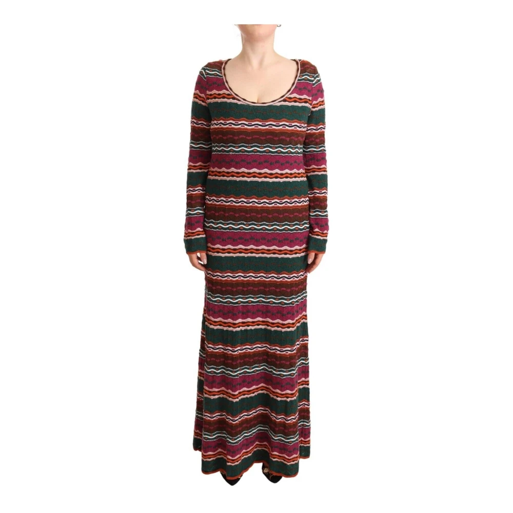 Missoni Women's Multicolor Stripe Wool Knitted Maxi Sheath Dress - Knitted Dresses - L - Dresses