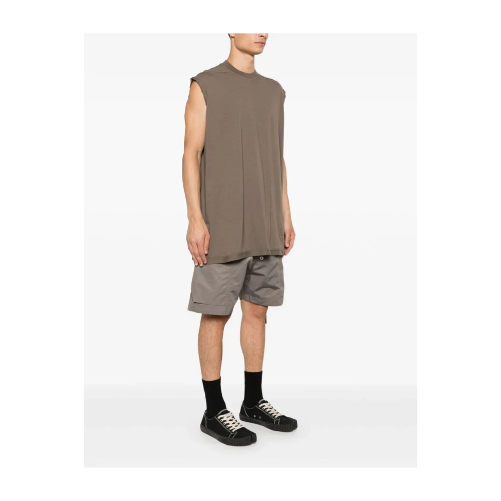 Rick Owens Grijze Jersey T-shirt Mouwloos Ronde hals Gray Heren