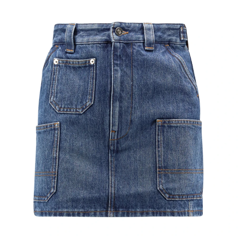 Givenchy Women's Blue Denim Skirts, Xs, Mini Cargo Skirt