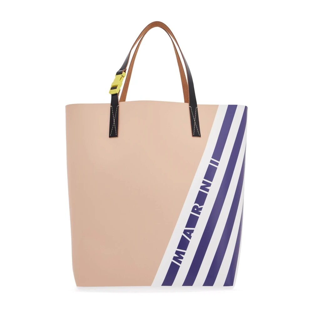 Marni Gestreepte PVC Shopper Pink Heren