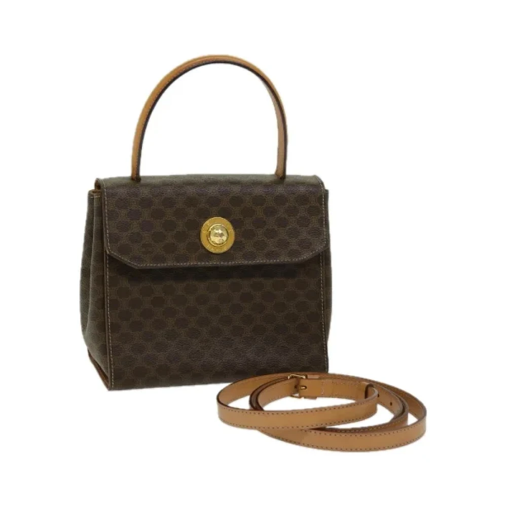 Celine Vintage Pre-owned Fabric handbags Brown Dames