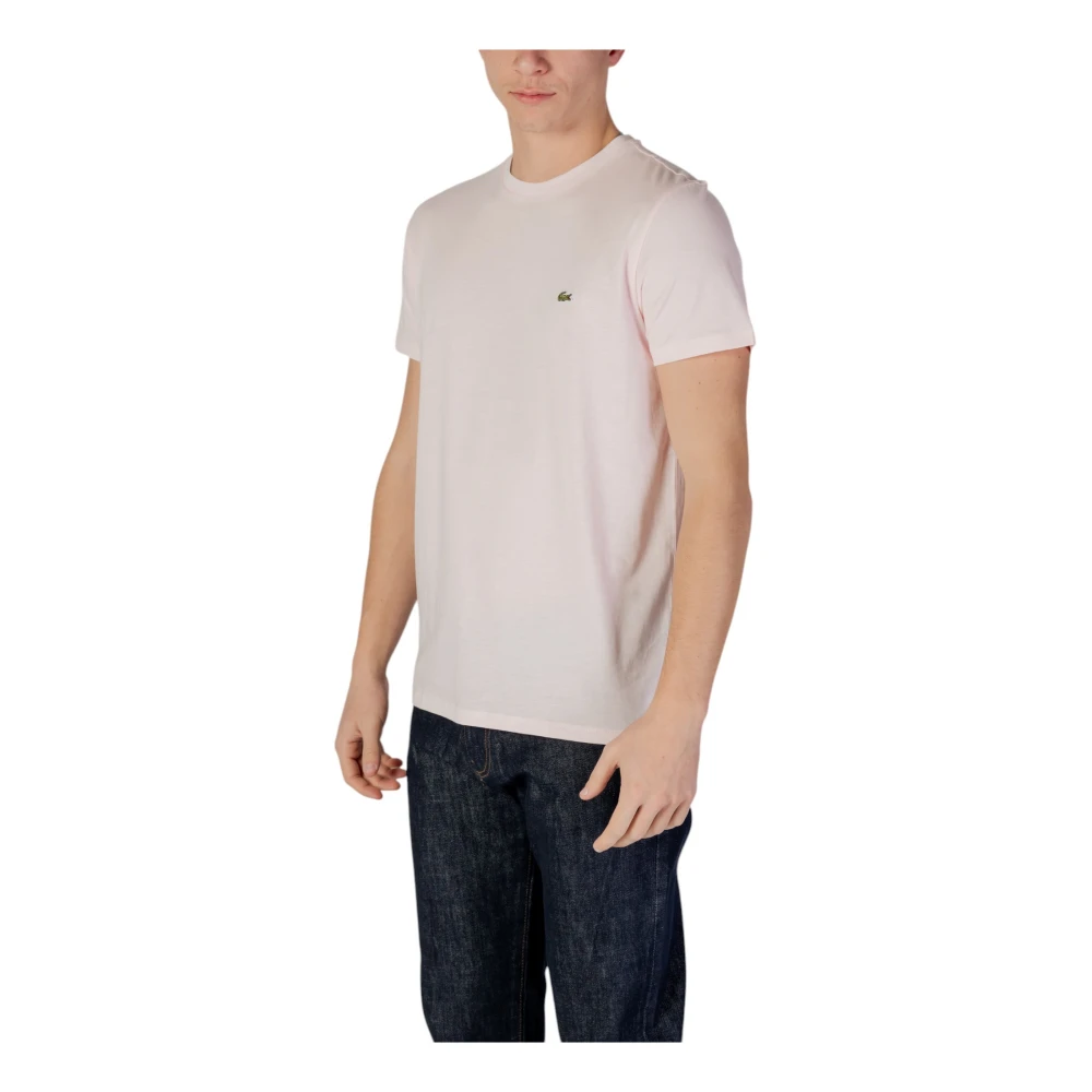 Lacoste Roze Katoenen T-shirt Ronde Hals Pink Heren
