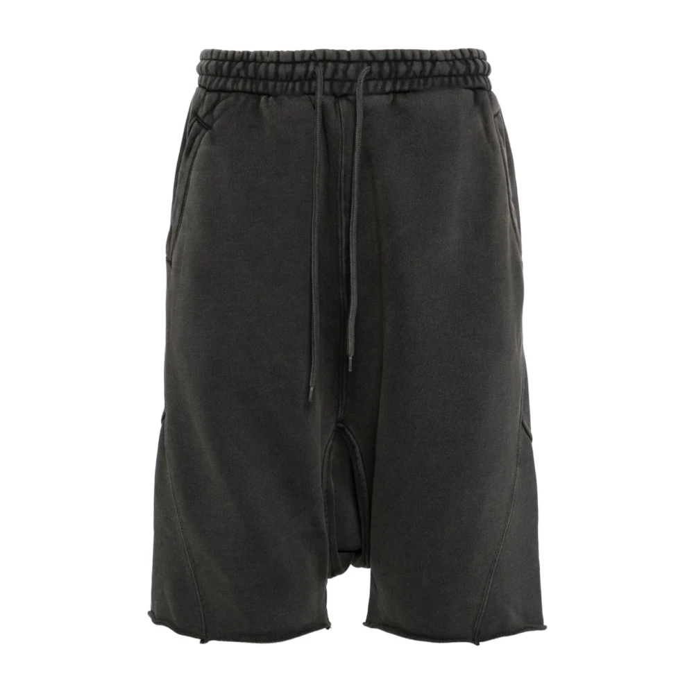 Entire Studios Zwarte Katoenen Trekkoord Shorts Ruwe Zoom Black Heren