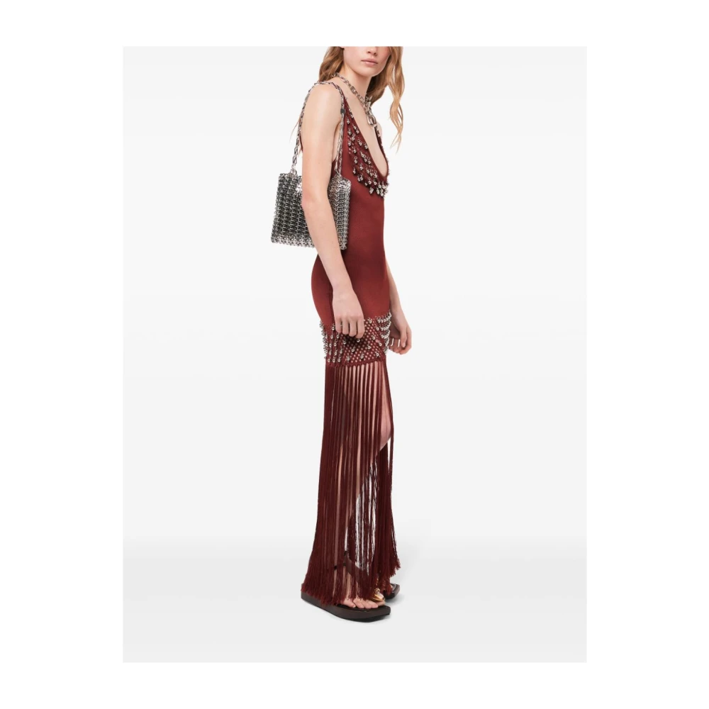 Paco Rabanne Lange Mouw Jurk Red Dames