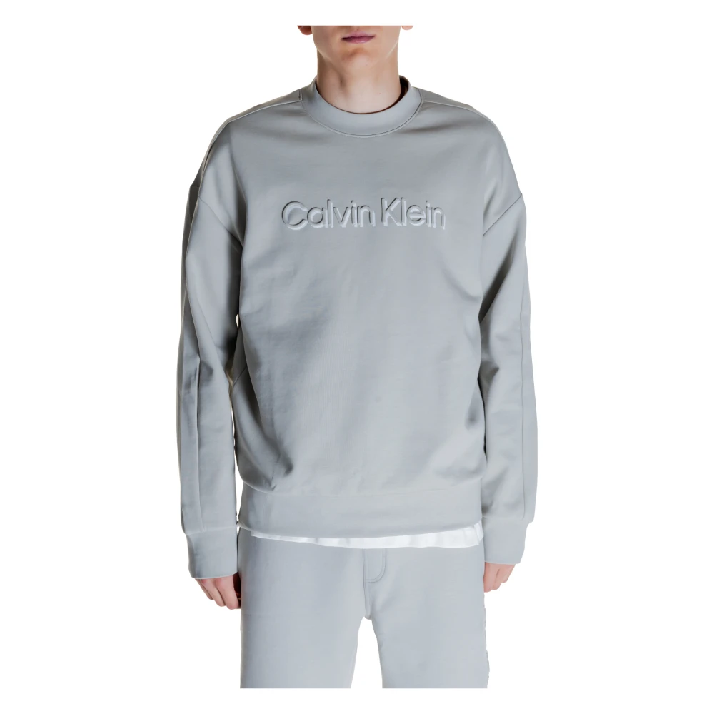 Calvin Klein Geborduurd Logo Sweater Collectie Katoen Polyester Gray Heren