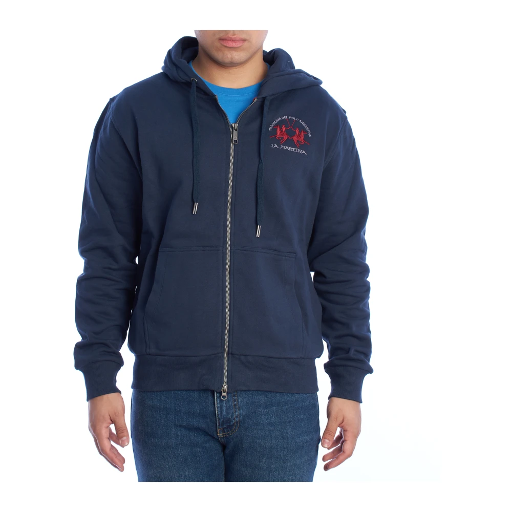 LA MARTINA Hoodie met rits Blue Heren