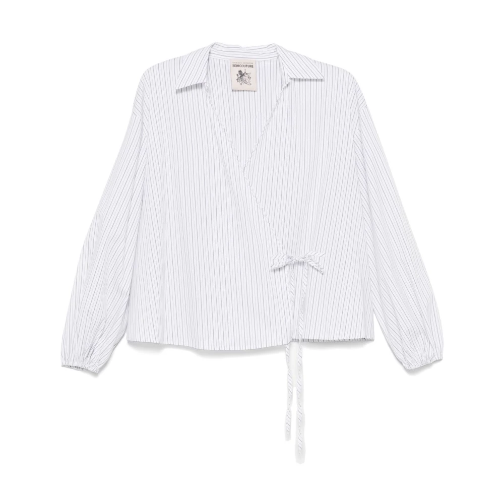 Semicouture Wrap Design MultiColour Shirt White Dames