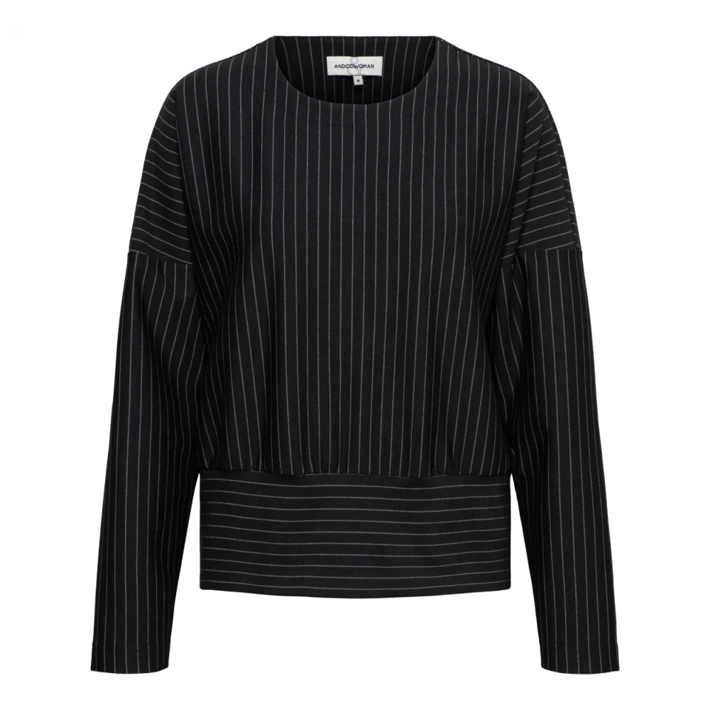 &Co Woman Moulante Top à Manches Longues en Tricot Black Dames