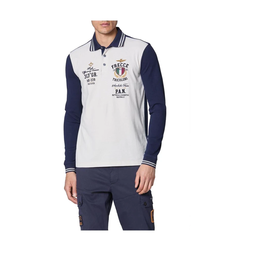 aeronautica militare Stijlvol Militair Poloshirt Beige Multicolor Heren