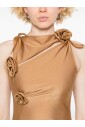 beige-asymmetric-dress-with-fabric-flowers