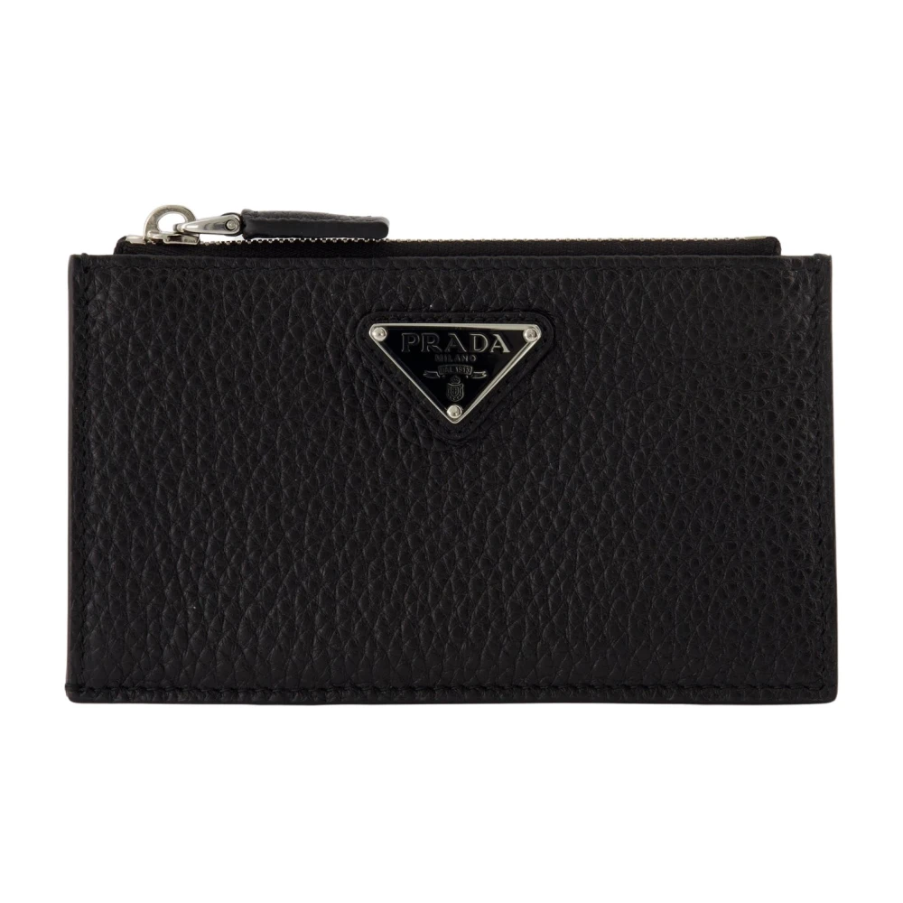 Prada Men's Black Wallets & Cardholders, One Size, Zip Card Holder