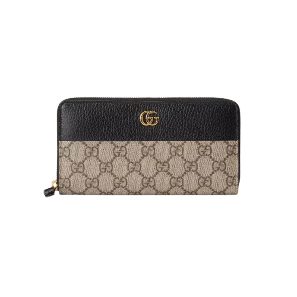 Gucci Bicolor GG Marmont ritsportemonnee Beige Dames