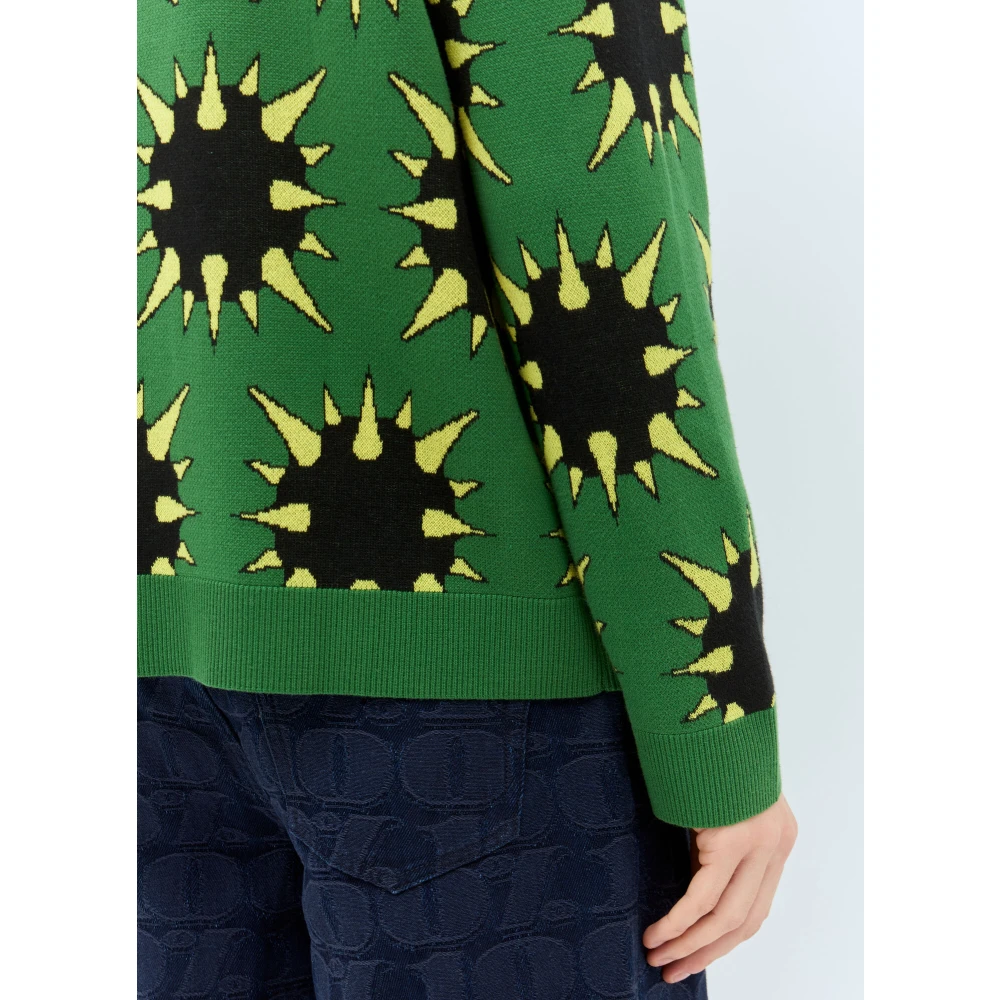 Awake NY Grafische Spike Sweater Green Heren