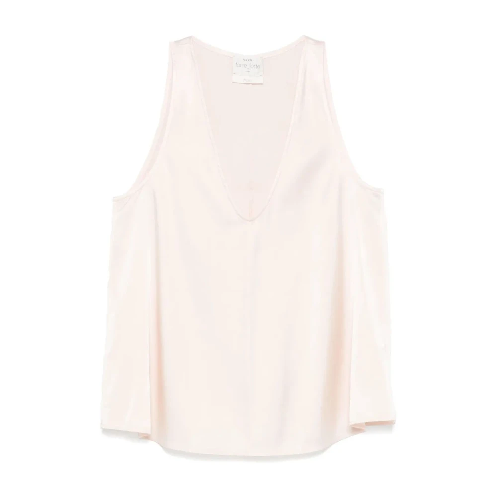 Forte Zijden Top en Rok Set Beige Dames