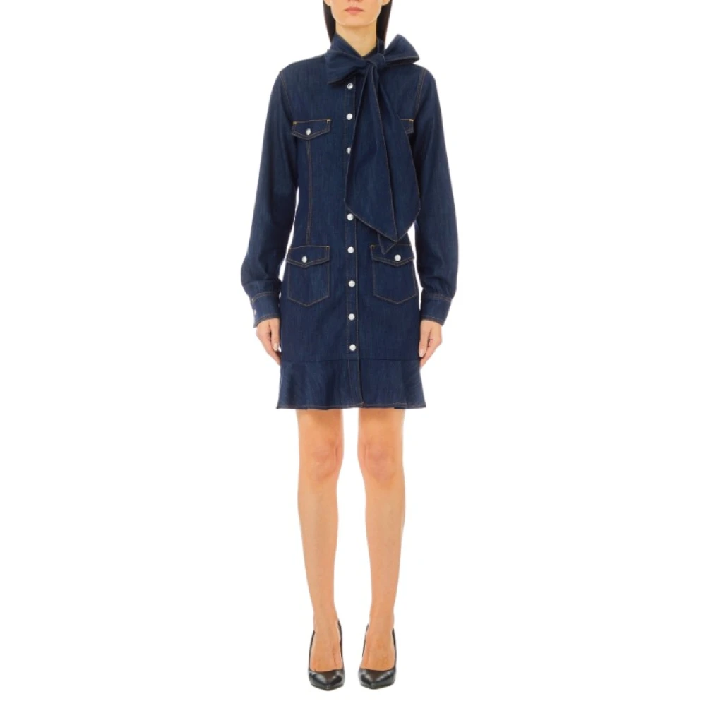 Liu Jo Denim Strik Jurk Blue Dames