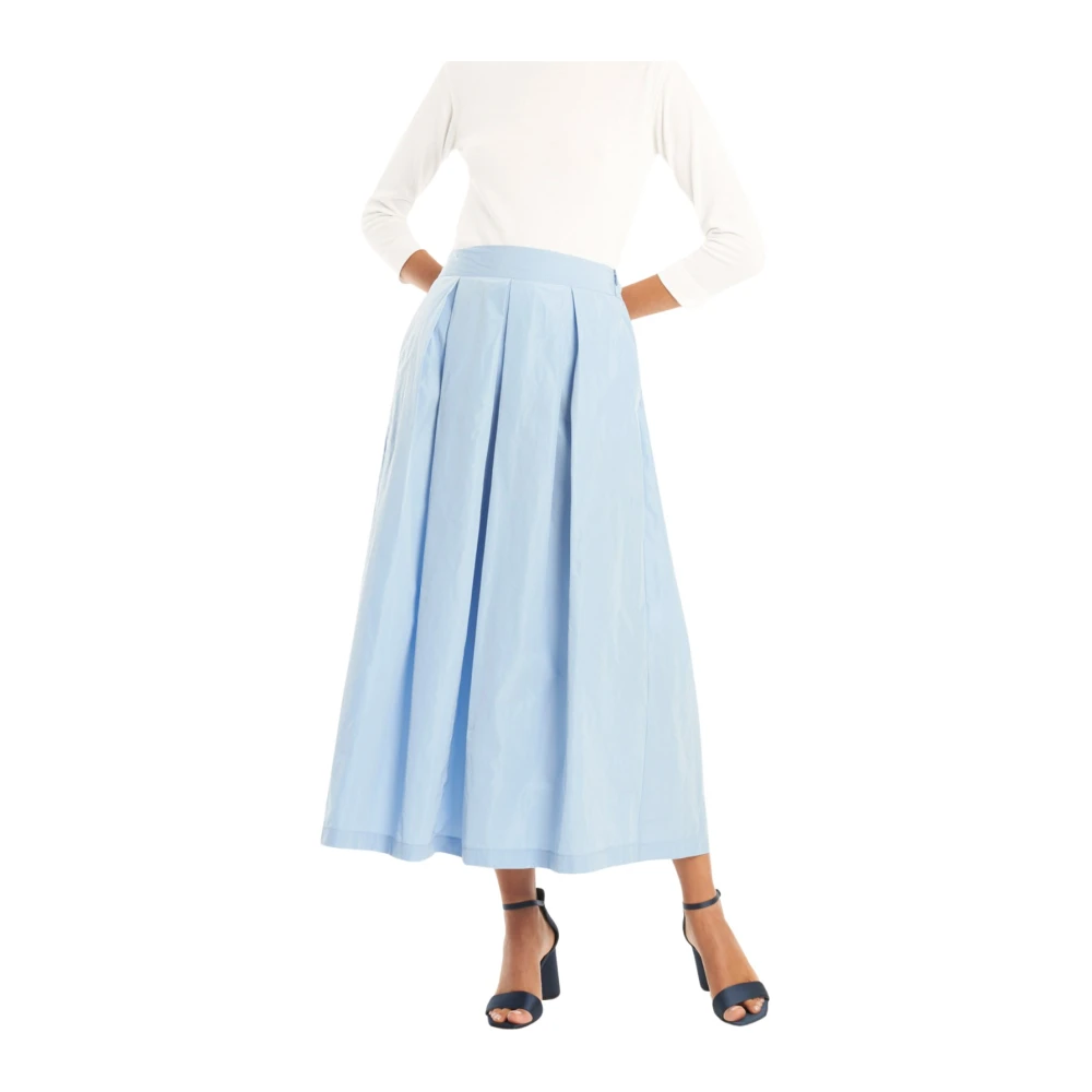 Vicario Cinque Elegante Maxi Rok met Zakken Blue Dames