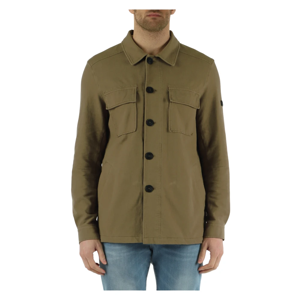 Distretto12 Field Portlan katoenen jersey jas Green Heren