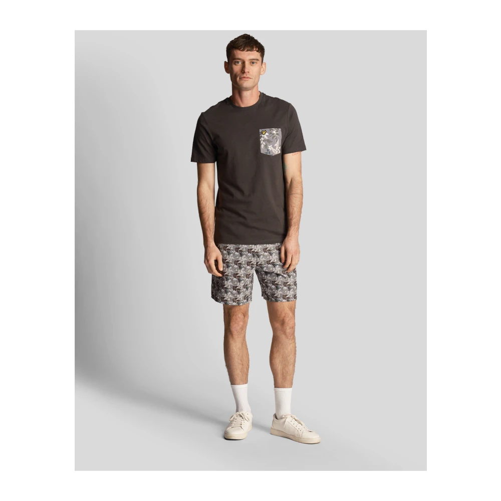 Lyle & Scott Bloemenprint zak T-shirt Gray Heren