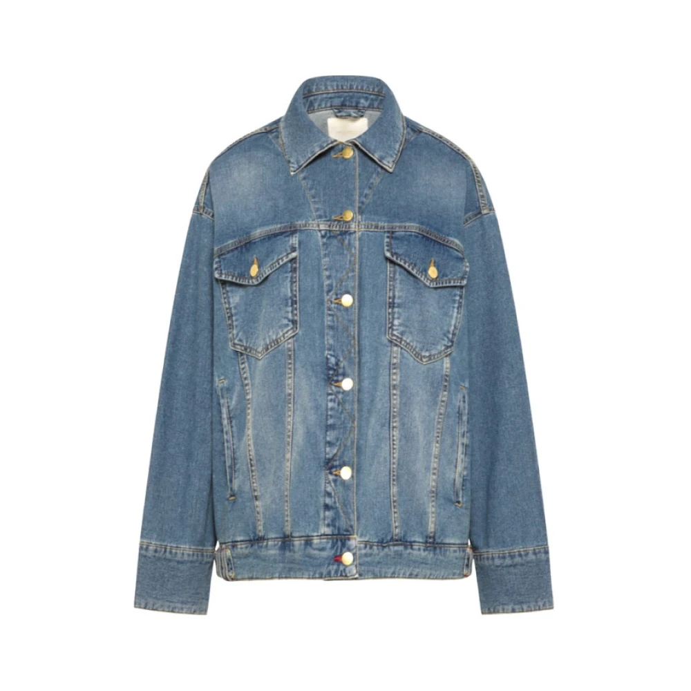 Momoni Oversized spijkerjasje met verlaagde schouders Blue Dames