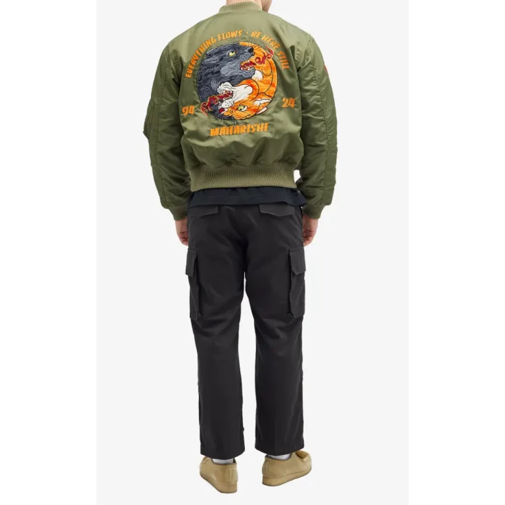 Maharishi Dualithi Panther Flight Jacket Olijf Green Heren