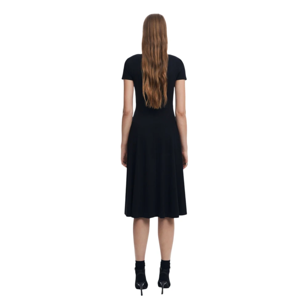 Desigual Zwarte Zomerjurk met Vierkante Halslijn Black Dames