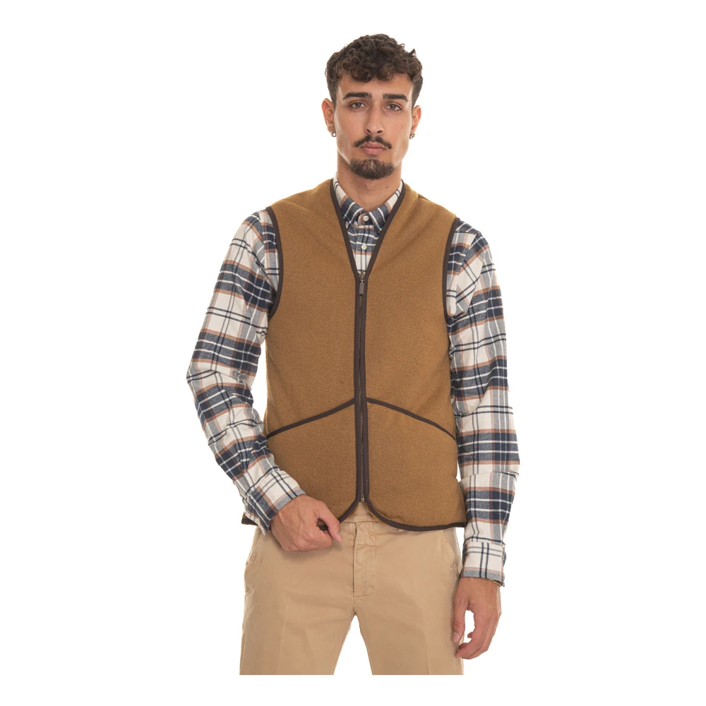Barbour Bont gevoerde Vest met Ritssluiting Brown Heren