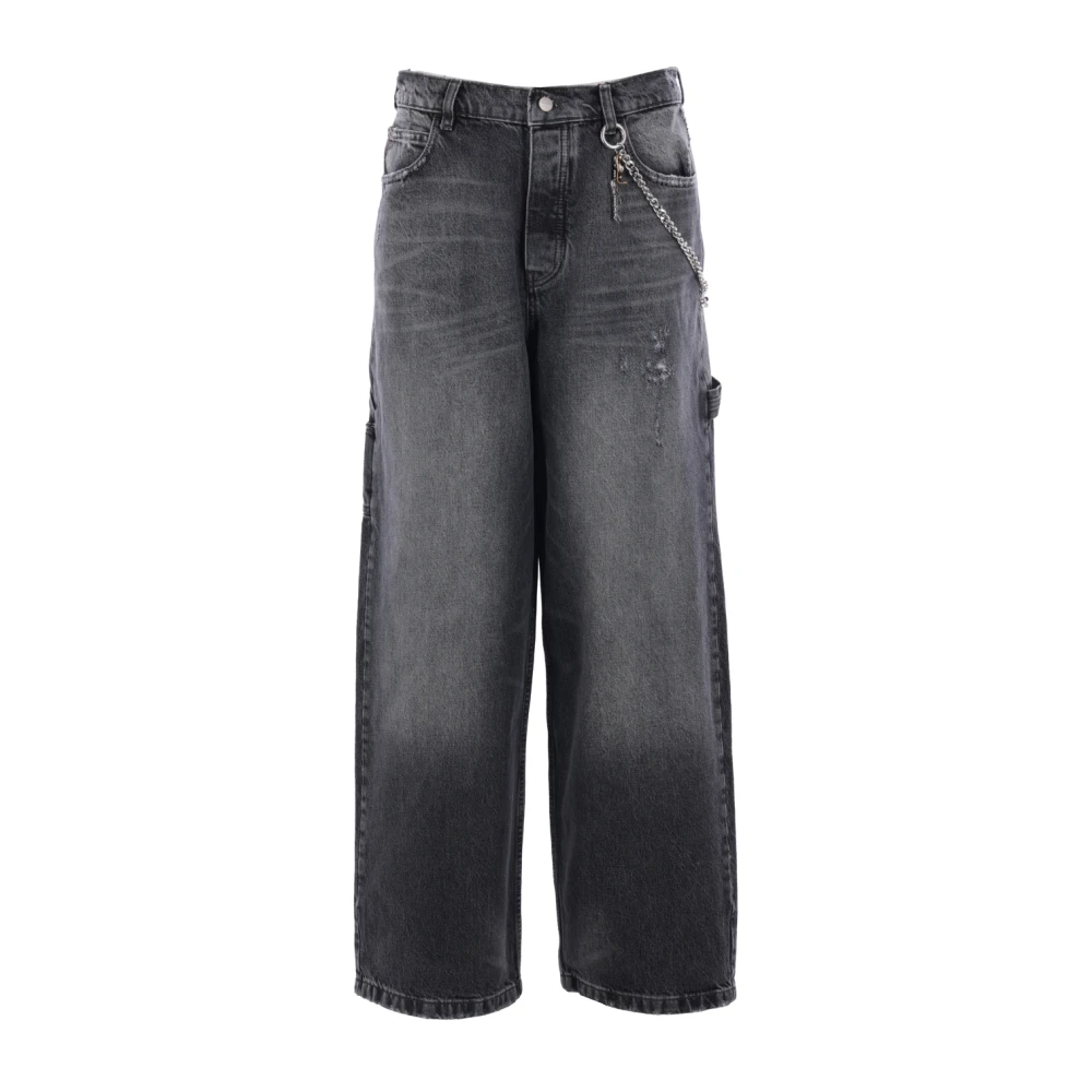 Marc Jacobs Zwarte Gewassen Oversize Denim Jeans Black Dames