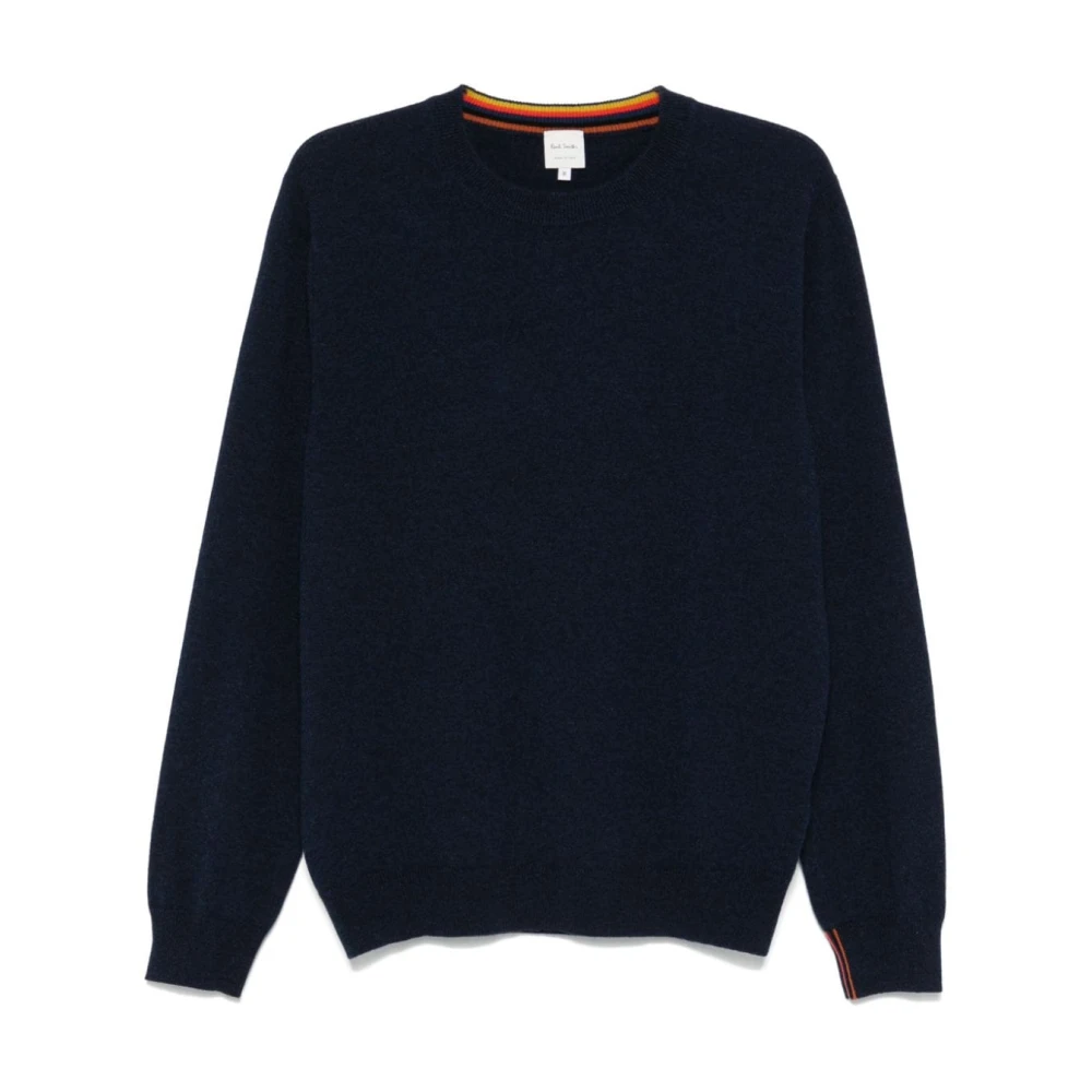 Paul Smith Navy Blauw Kasjmier Gebreide Trui Blue Heren