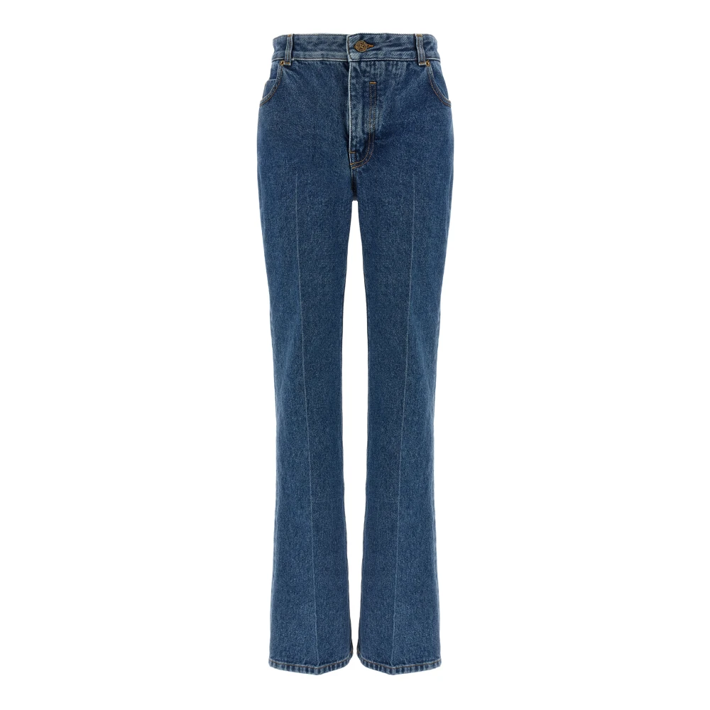 Balmain Blue Straight-Leg Denim Jeans - Female - Bootcut Jeans - 2XS - Jeans