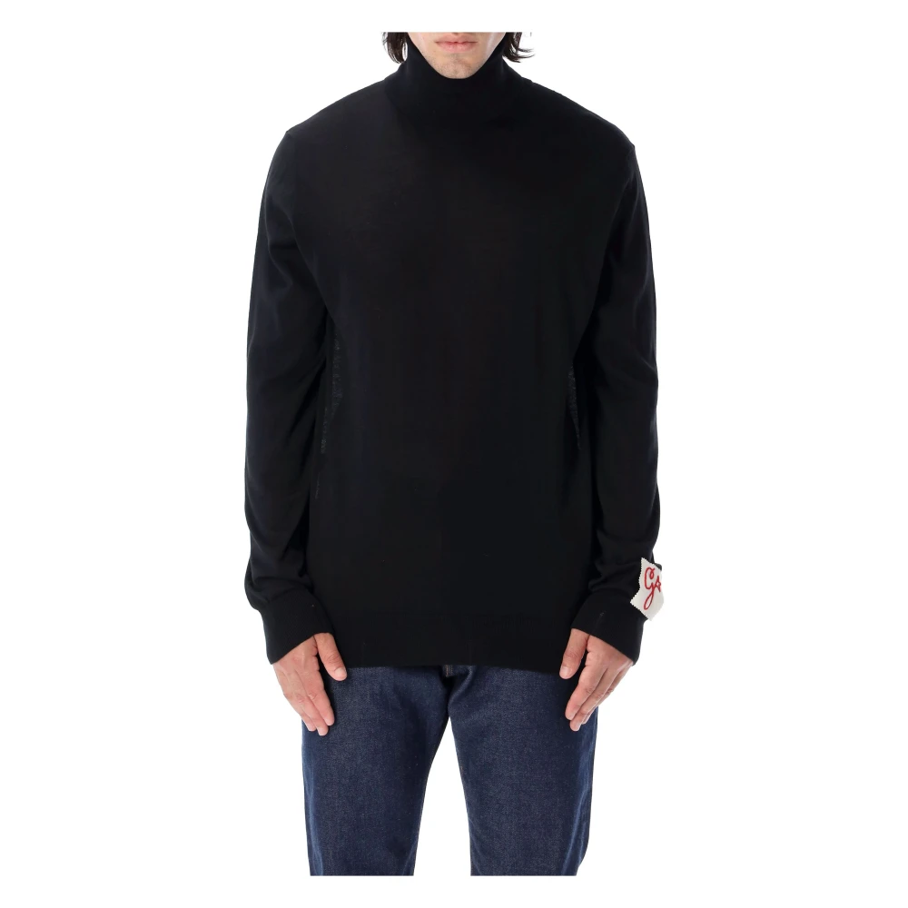 Golden Goose Homme Noir - Col Roulé Mérinos À Col Montant - Pulls - Taille: L