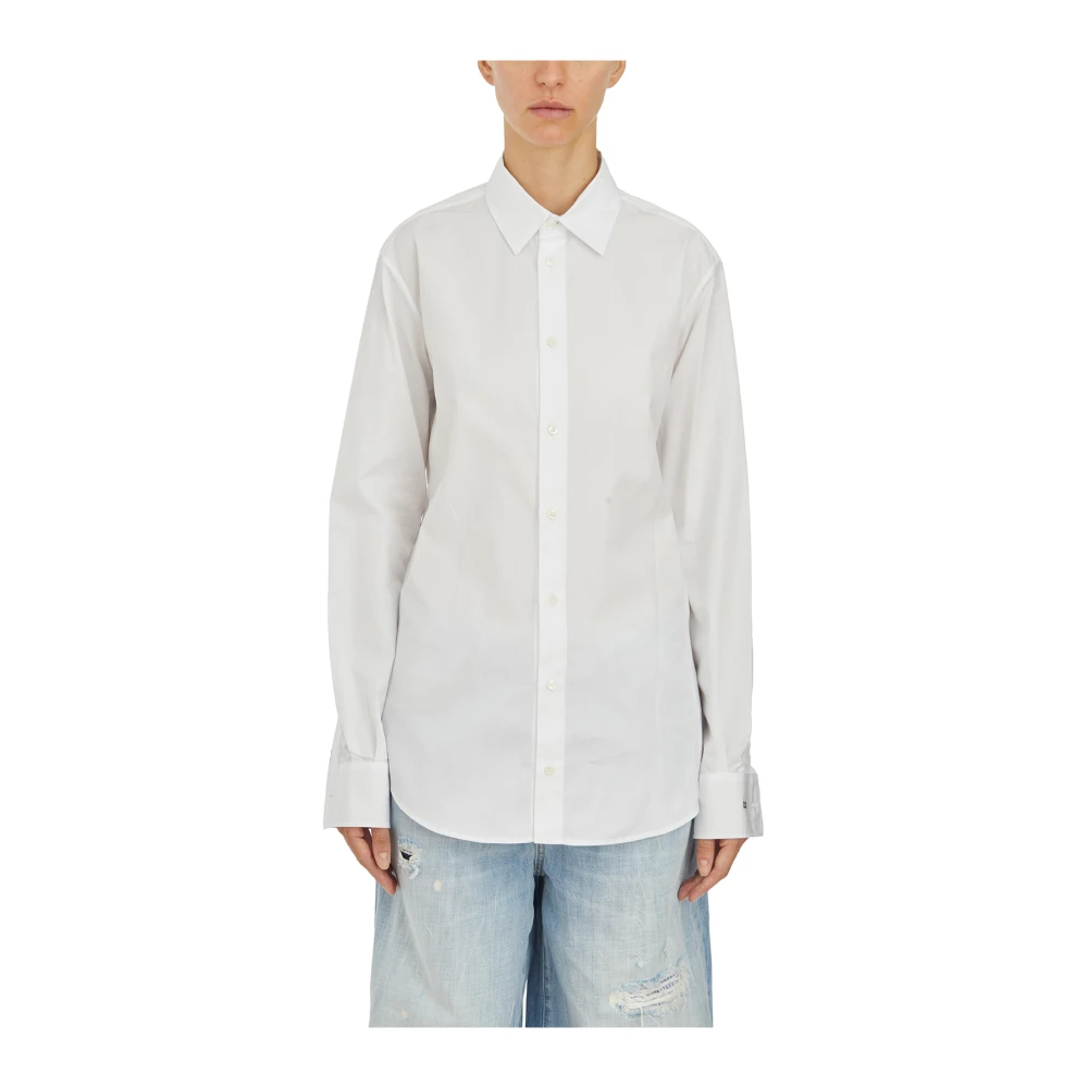 Dsquared2 Slim Fit Katoenen Overhemd White Dames