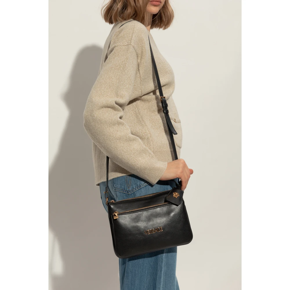 Versace Leren schoudertas Black Dames