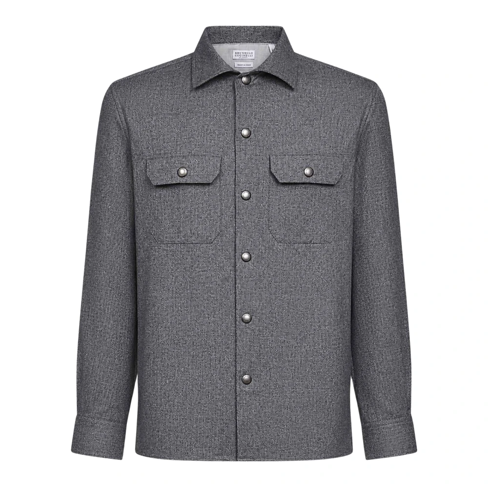 Brunello Cucinelli Gray Light Jackets, Male, M, Shirts