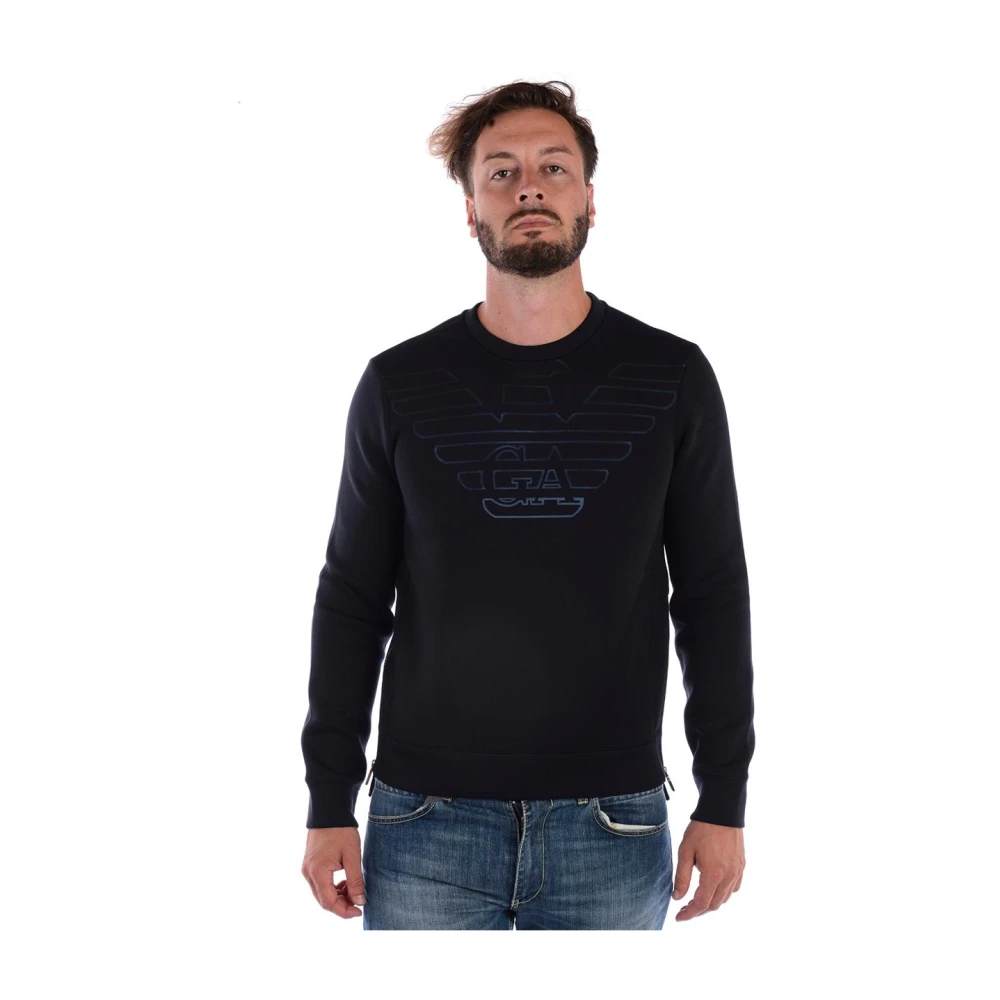 Emporio Armani Men's Blue Hooded Sweatshirt - Sweatshirts - Xl - Sweatshirts & Hoodies