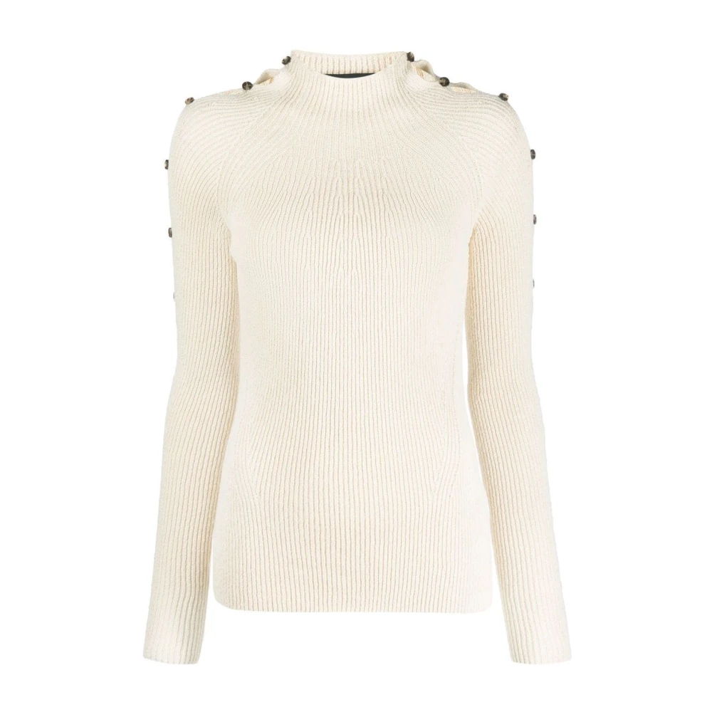 Proenza Schouler Beige Katoenen Rib Coltrui Trui Beige Dames