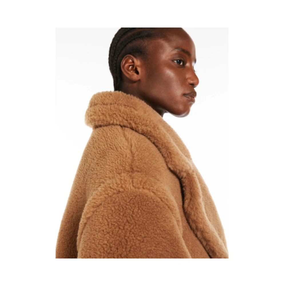 Max Mara Cropped Teddy Bear Icon Gardone Coat Brown Dames
